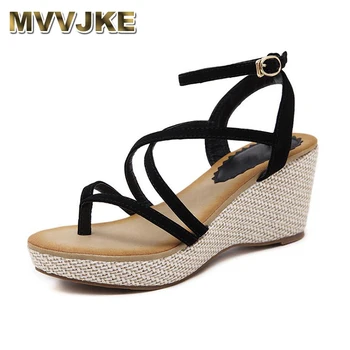 

MVVJKE Fashion Sandals Summer Wedges Women's Sandals Platform Flip Flops open toe high-heeled Women shoes gladiator sandals