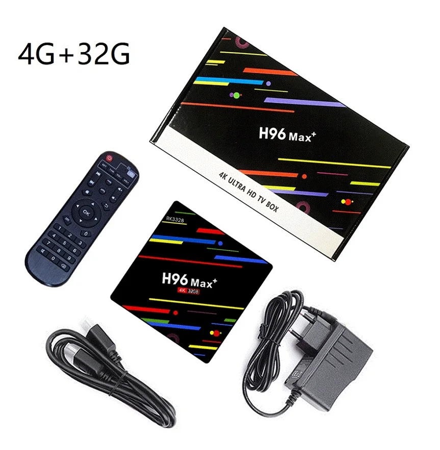 H96 MAX+ Smart tv BOX Android 9,0 коробка RK3328 IP tv BOX 4K медиаплеер wifi телеприставка для 4K Youtube Netflix Google Play - Цвет: 4G 32G