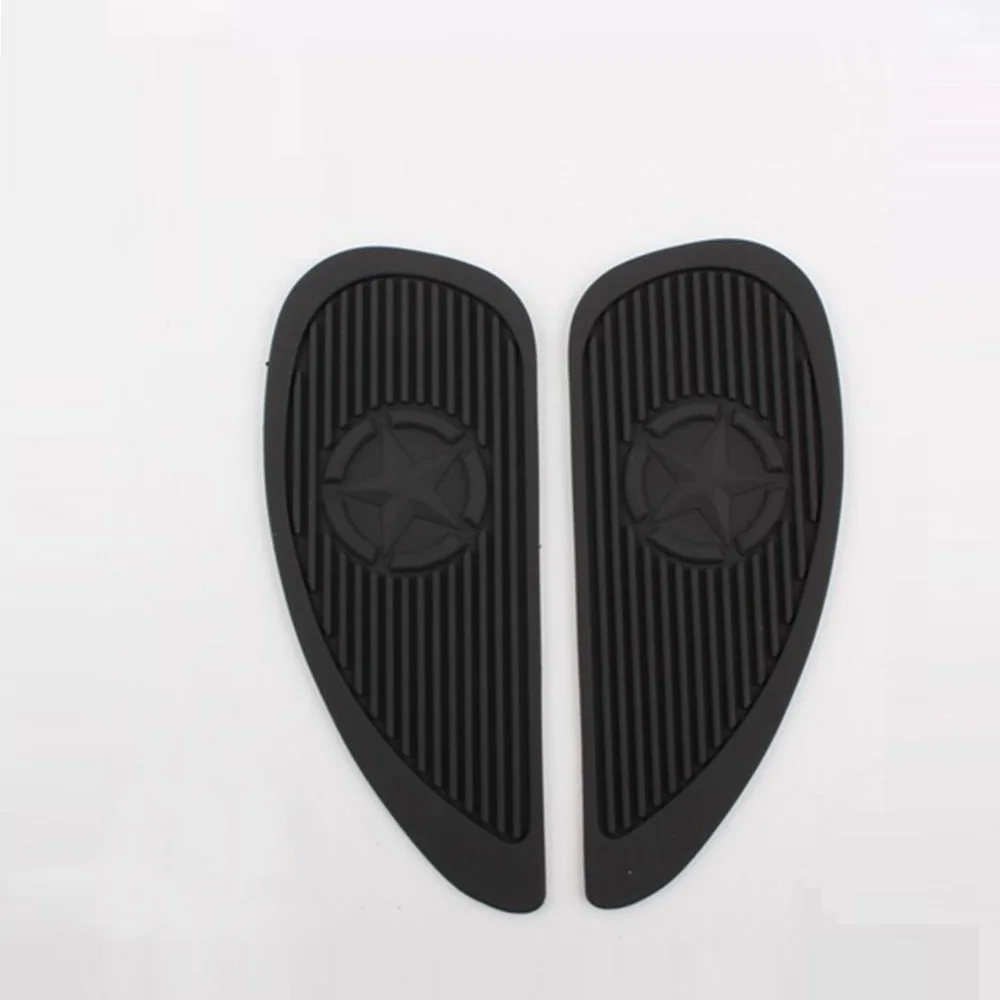 

Black Brown Motorcycle Rubber Vintage Gas Tank Knee Pads Side Panel Traction Pad Sticker For Universal Cafe Racer Classic