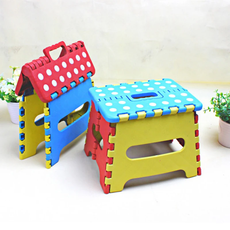 

2019 Portable Thick Plastic Kids Folding Stool Outdoor Activity Safe Arbitrarily Movable Home Traveling Tool Without Backrest