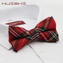 HUISHI Высокое качество модные повседневные для мужчин полиэстер проверить галстук бабочка галстук в полоску смокинг красный