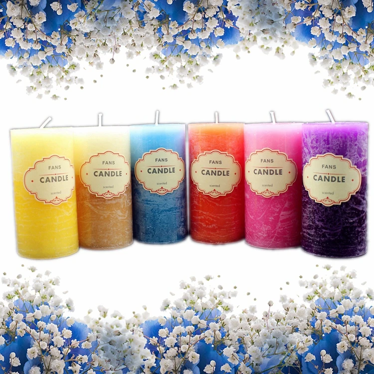 Scented Candle Crafts Column Paraffin Smokeless Scented Candles Fragrant Decorative for Party Home Decor