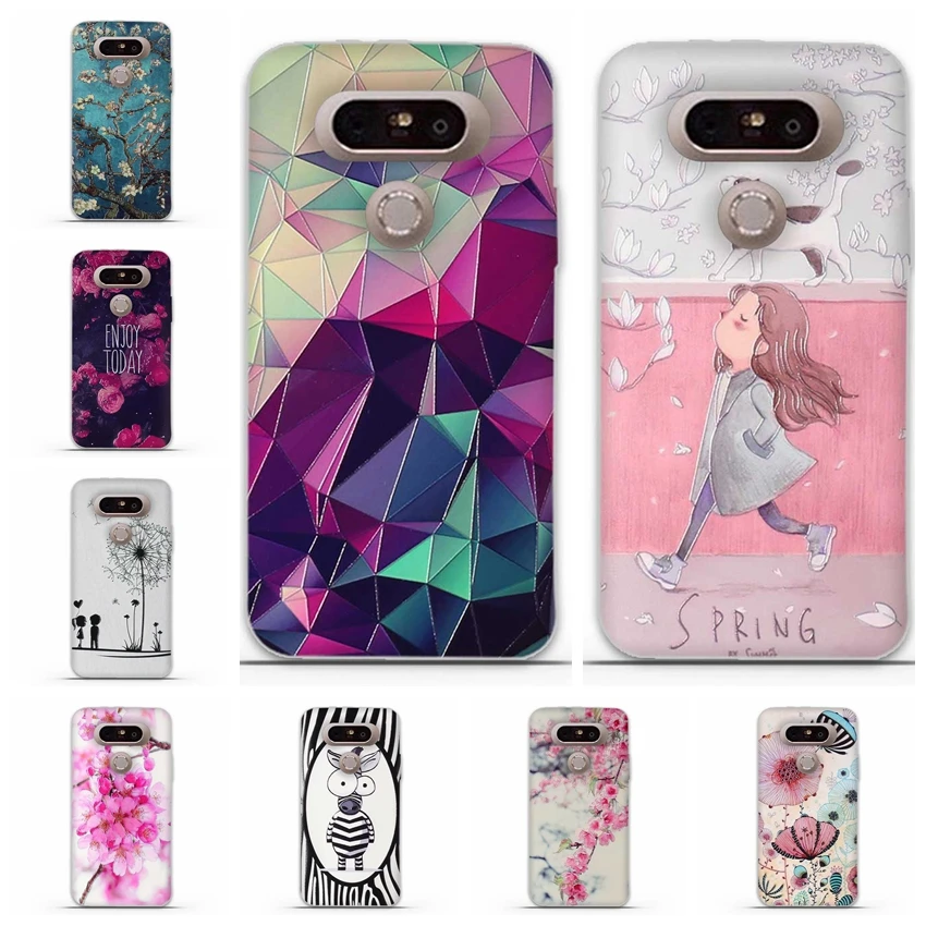 

3D Patterned Case For LG G5 Case Cover Silicone Relief Paint Cover For Fundas LG G5 H850 VS987 H820 LS992 H830 Case Coque Shell