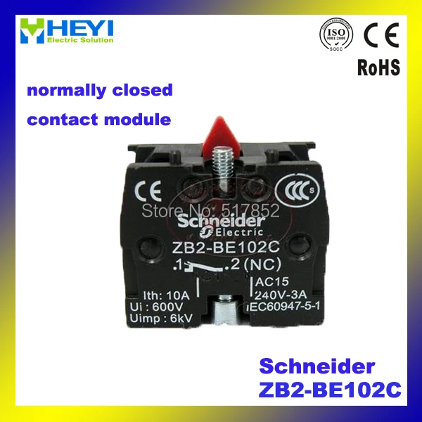 

Push button switch normally closed contact module ZB2-BE102C