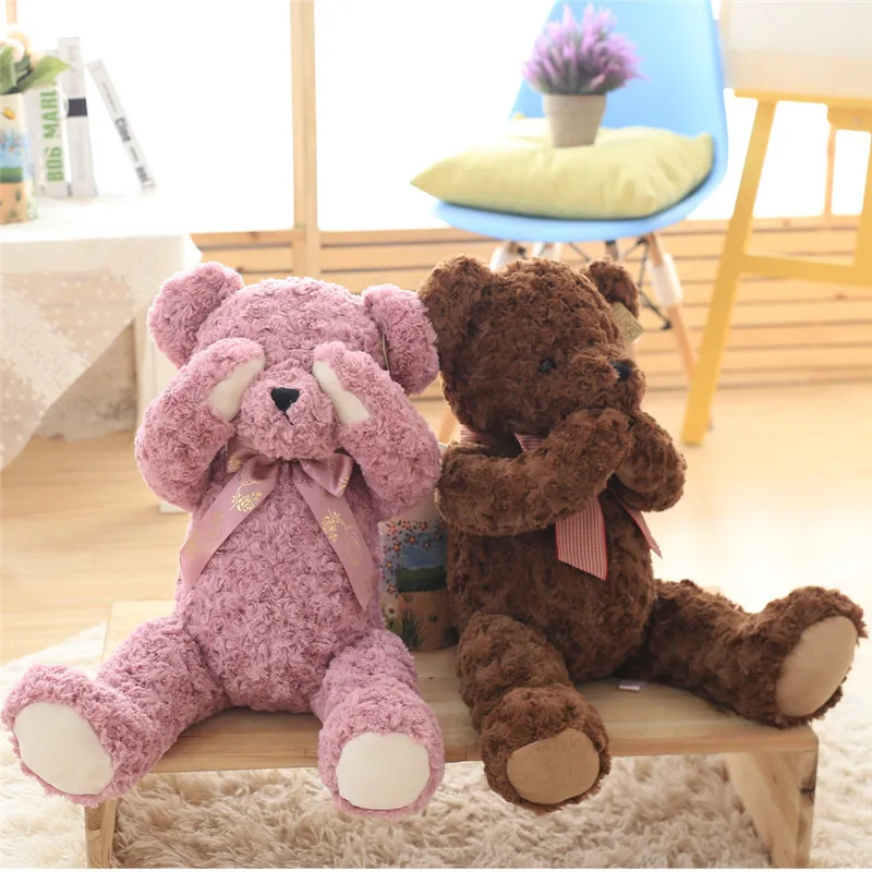 

48cm Super Cute Teddy Bear Plush Toys Shy Hug Bears Stuffed Dolls with Magnets Kids Baby Children Friends Gift