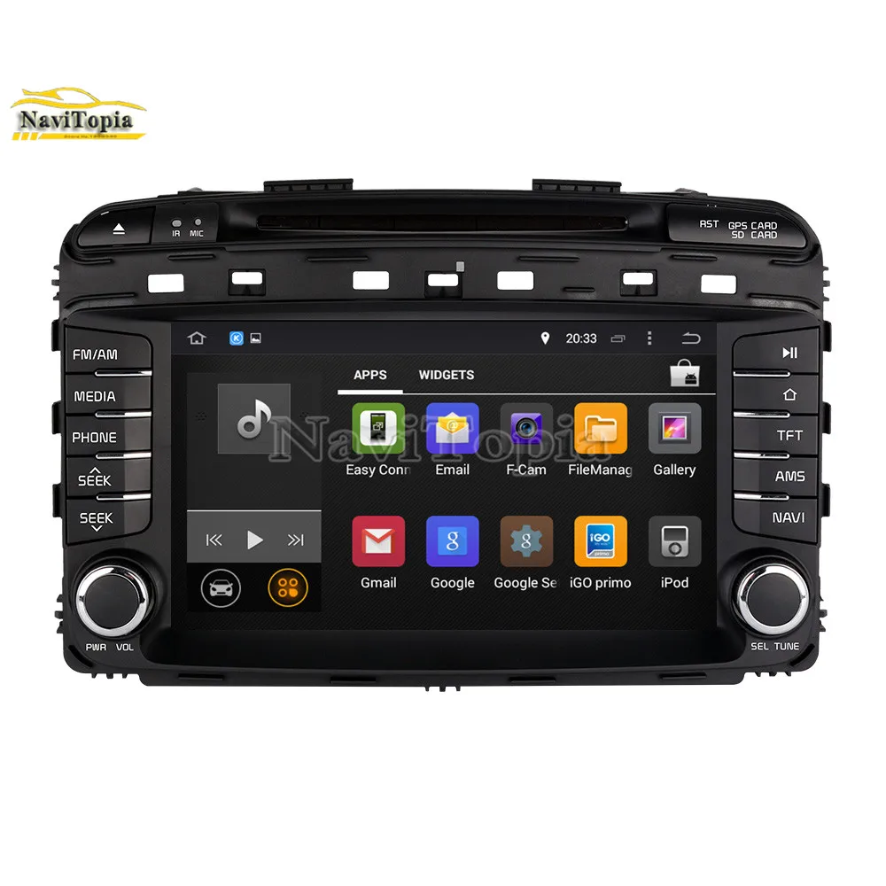 Clearance NAVITOPIA 8inch 4G RAM 64G ROM PX6 Six Core Android 9.0 Car DVD Multimedia Player GPS Navigation for Kia Sorento 2015 2016 2017- 2