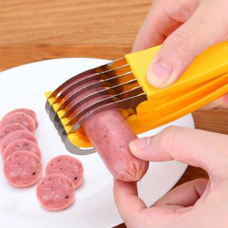 Stainless Steel Banana Cutter Fruit Vegetable Sausage Slicer Salad Sundaes Tools Cooking Tools Kitchen Accessories Gadgets vegetable slicer fruit slicer vegetable cutter food slicer