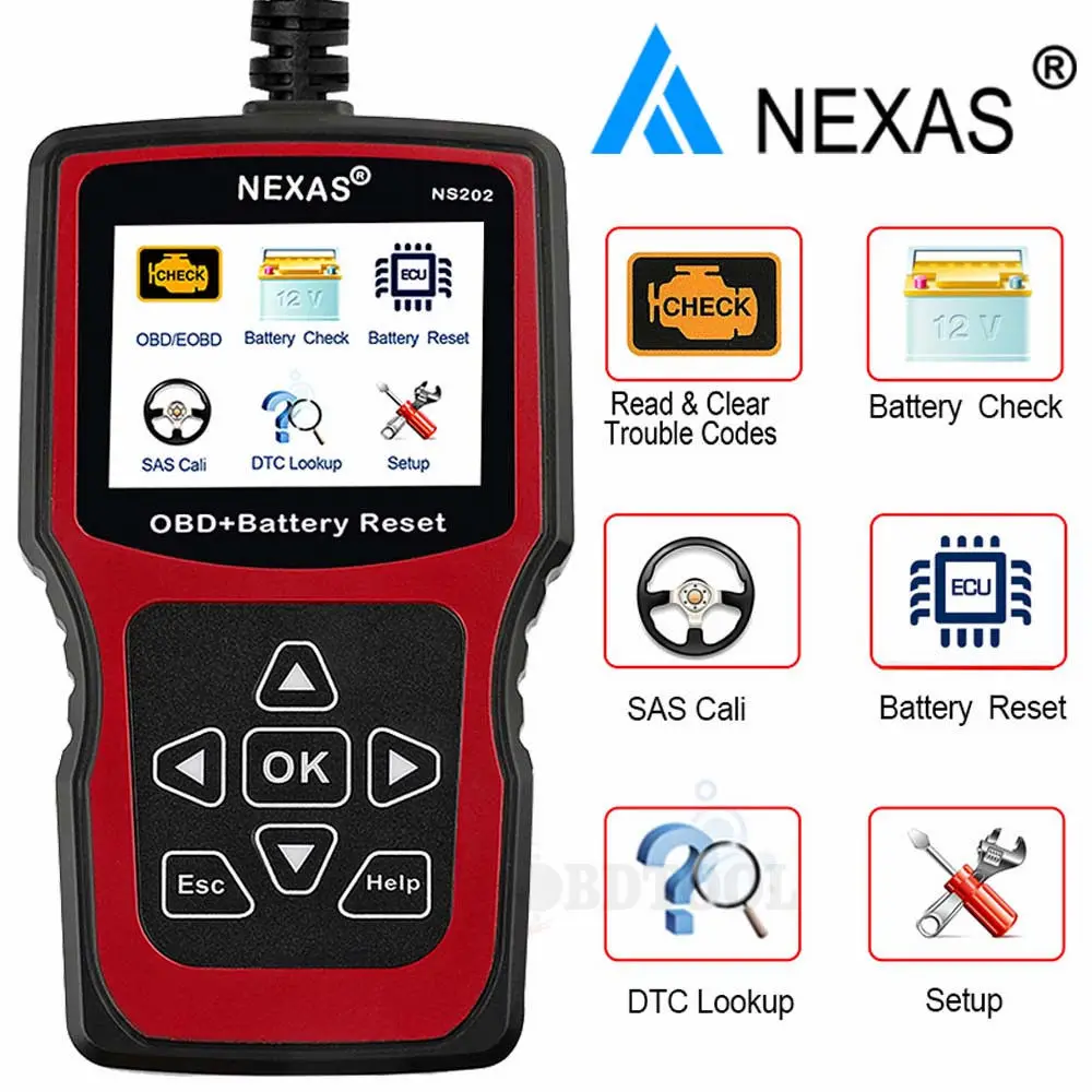 

NEXAS NS202 OBD/EOBD Code Reader Diagnostic Scanner Engine Check Battery Tool