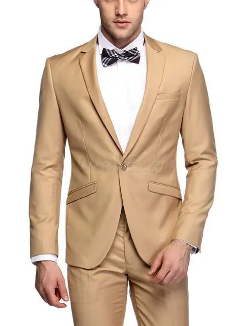 New Arrival Slim Fit Groom Tuxedos Notch Lapel Men's Suit