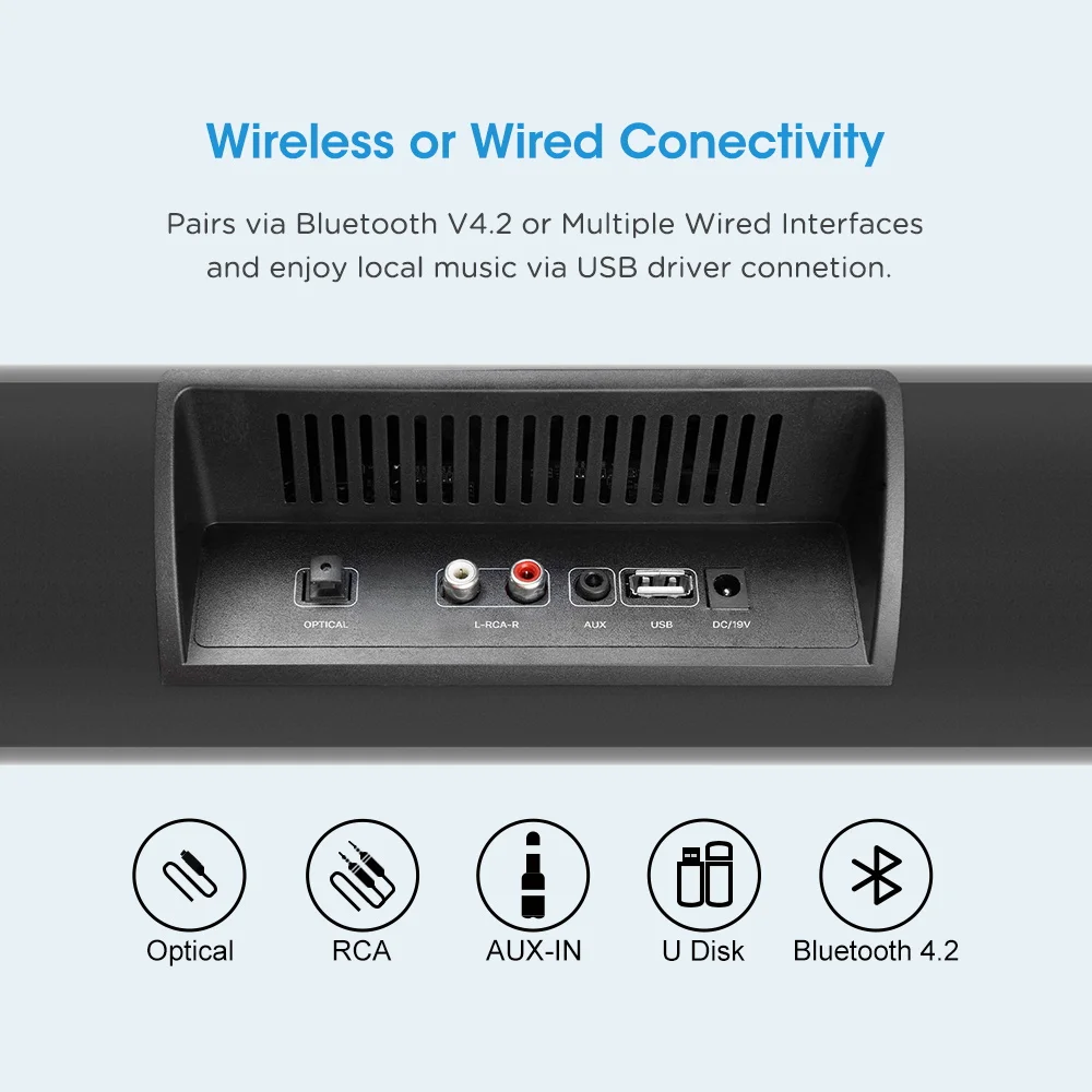 ELE ELEOPTION домашний Театр 2 0 звук Системы 100 Вт звуковая панель ТВ Bluetooth Динамик