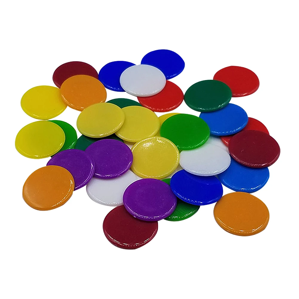 100 шт 19 мм фишки для покера пластиковые бинго маркер прозрачные цветные игровые монеты аксессуары для игры в бинго Веселая семейная Клубная игра азартные игры