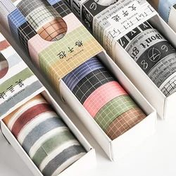 Autocollant décoratif motif alphabet et numéro, ruban adhésif, pour DIY, scrapbooking, étiquette masquage, pour artisanat, washi, 10 pièces/paquet, 