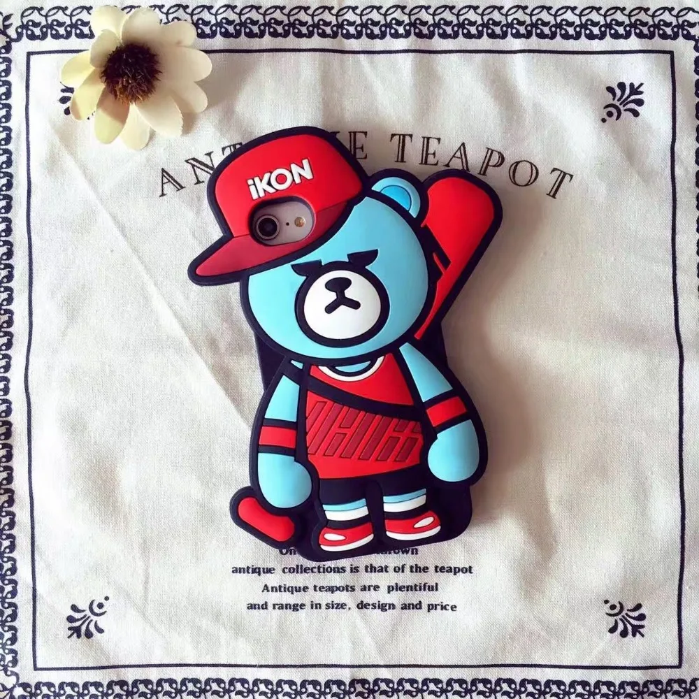 

Newest korean GD bigbang kpop 3D ikon Gloomy Bear soft silicon phone case cover for iphone 5 5s se 6 6S 7 Plus Fundas Coque