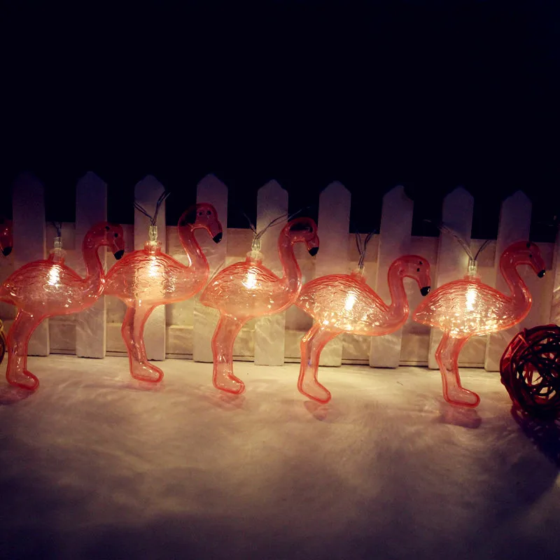 Светильник-гирлянда с Фламинго На Батарейках 1,5 м, 10 светодиодов, 3 м, 20 светодиодов, романтическая гирлянда на Рождество, праздник, свадьбу, вечеринку, украшение, USB