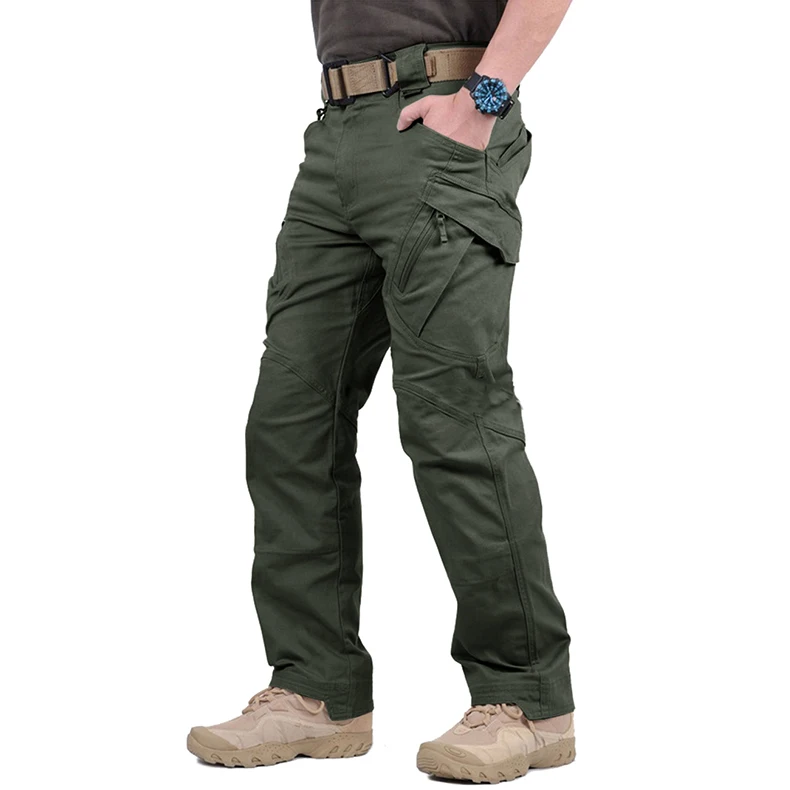 IX9 город Тактический Cargo Pants Для мужчин армейские SWAT Военный штаны хлопок Многие карманы стрейч гибкий человек повседневные штаны XXXL