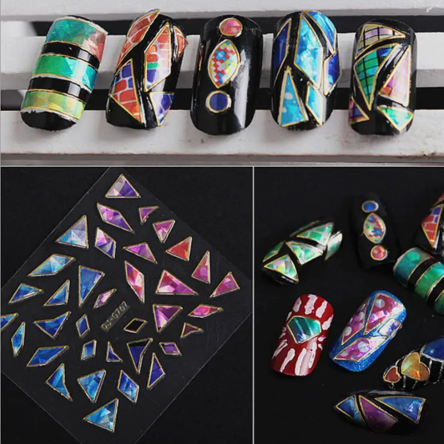 

Beauty Girl 2017 15 Sheets Nail Art Transfer Stickers 3D Design Manicure Tips Decal Decoration Nail Stickers Dropship