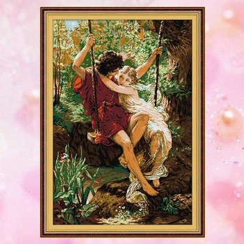 

JoySunday counted crossstitch romantic Happy time romance love DMC14CT11CTcotton needlework livingroom bedroom hotel painting