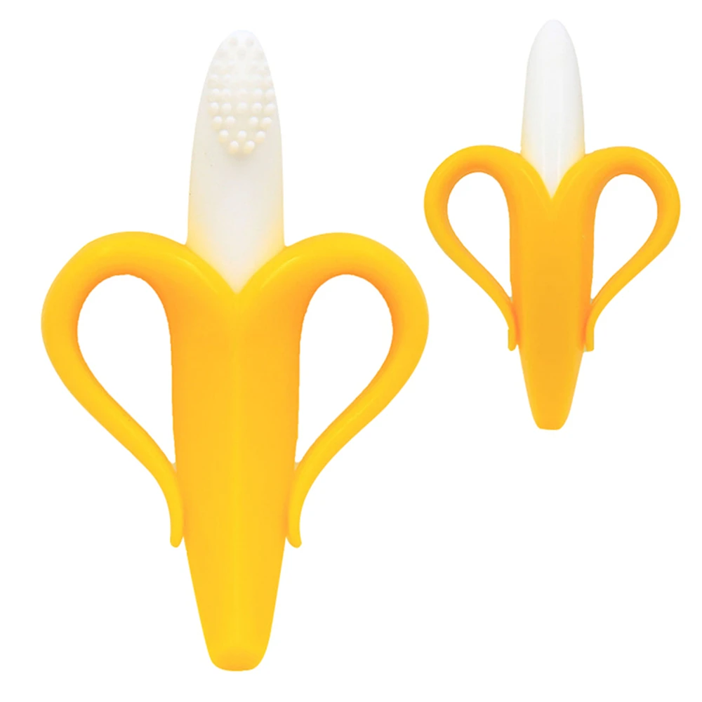 Детский Прорезыватель силиконовый Прорезыватель для зубов Зубная щетка BPA бесплатно в форме банана безопасные тизеры для зубов младенческой стоматологической Уход подарок жевательные игрушки