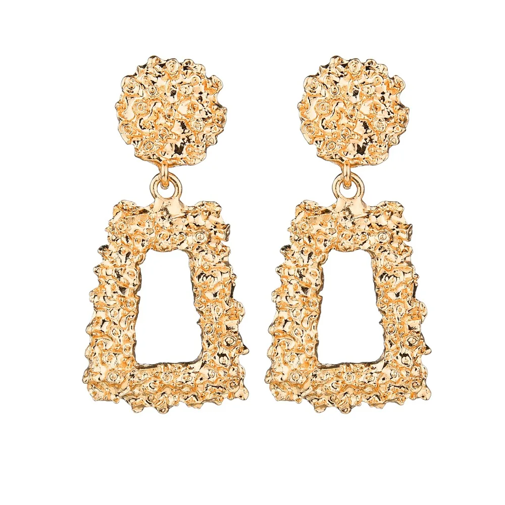 

ZA Statement Earrings For Women Gold Silver Multi Color Geometric Metal Drop Earring 2019 Trendy Jewelry Valentine's Day gifts