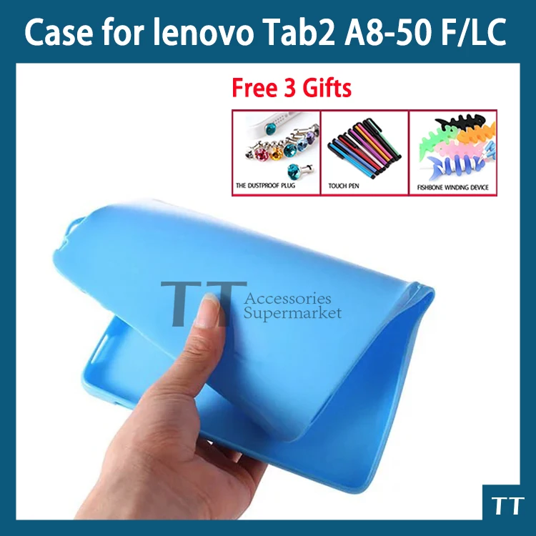 

case for Lenovo Tab 3 8 TB3 850F/TB3-850M Ultra Slim TPU Case for lenovo tab 2 A8 50 A8-50F A8-50LC 8"tablet pc + free 3 gifts