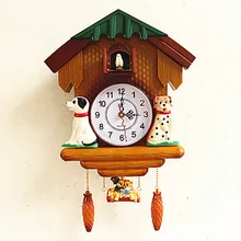 quartz Clocks watches Cuckoo clock wall clock cuckoo clock creative garden living room bedroom real time watch birds cartoon chi