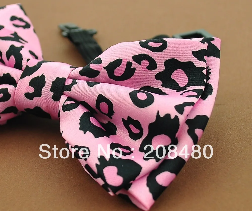 Горячие "Леопард Розовый" шаблон бабочкой Для мужчин Мужская смокинг платье лук галстук Фирменная новинка