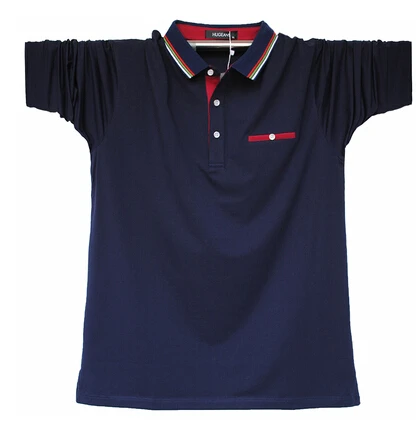 Хлопковые тенниски Для мужчин осень-весна плюс Размеры Повседневное рубашки для мужчин брендовая одежда с длинным рукавом Свободные топы и тройники A3085 - Цвет: navy blue