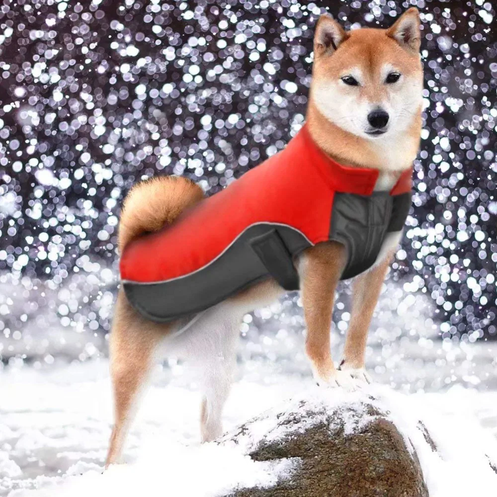 

Reflective Waterproof Dog Coats Warm Padded Pet Puppy Warm Clothes Winter Jacket Outfit Small Medium Large Dogs 2 Colors S-4XL