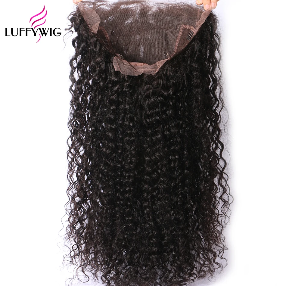 LUFFYHAIR remy Волосы Кудрявые 13X6 парик фронта шнурка монголоидные человеческие волосы 250% высокая плотность предварительно сорвал глубокий парик Детские волосы