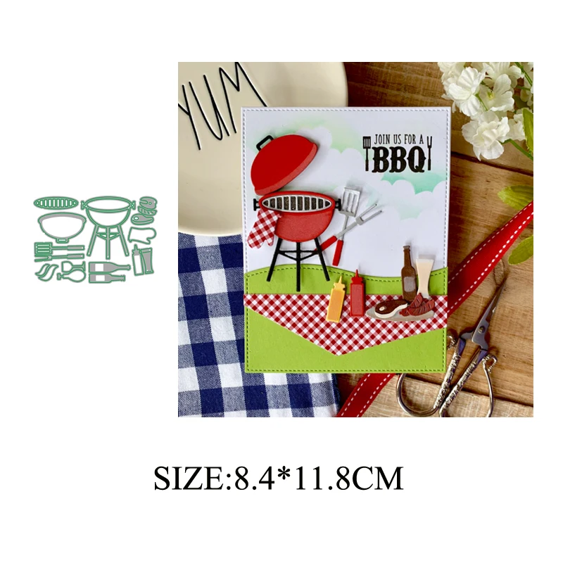 

BBQ set 2019 NEW Metal Cutting Dies Scrapbooking for Card Making Photo Album DIY Embossing Cuts Lucky Goddess Craft