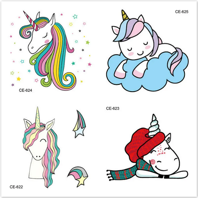 

1pcs Emoji Rainbow Unicorn Cartoon Sticker Gift Toys Boy Girl Children Watermark Tattoo