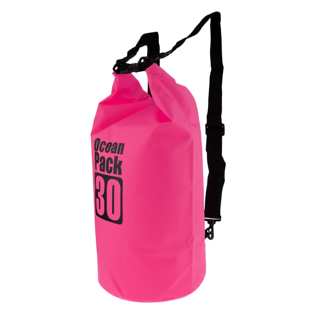 30L Waterproof Dry Bag Roll Top Backpack & Adjustable Shoulder Strap for Kayak Boating Canoeing Rafting Sailing Drifting Fishing