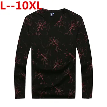 

Plus size 10XL 8XL 6XL 5XL quality long sleeve T shirts men famous brand clothing print T-shirt male stretch Tshirt for men