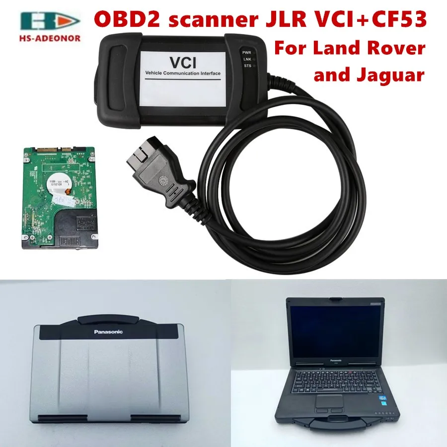 

2017 for Jaguar and For Land Rover full set car diagnostic tools JLR VCI obd 2 Connector and Laptop CF53 with V149 Software HDD