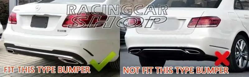 E63 Style Black Series diffuser/Exhaust Tips combo For Mercedes W212 E-Class E200 E220 E250 E300 E350  E500 E550 AMG Sport Bumper 2014UP