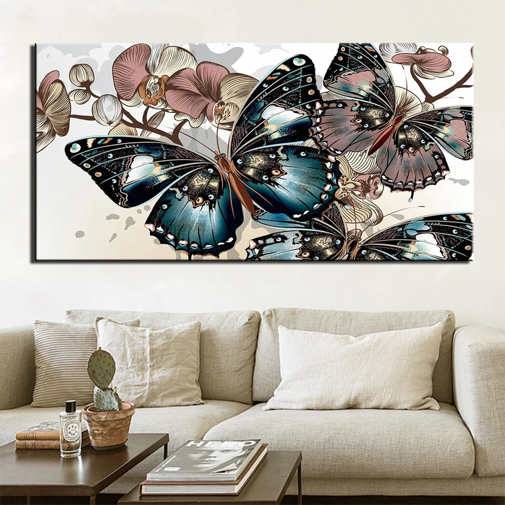 

Modern Photo Abstract butterfly Picture Canvas Painting Wall Art For Living Room Home Decor HD Prints Poster