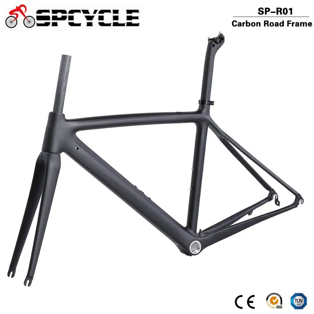 Excellent Spcycle 2020 New Ultralight Carbon Road Bike Frame Wheelset T1000 Carbon Road Bicycle Frameset With Seatpost Headset 50/53/55cm 2