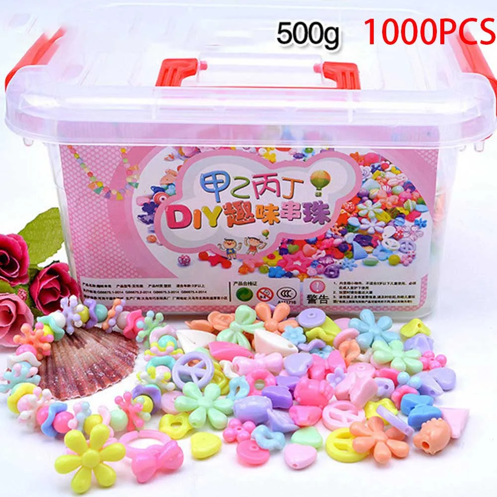 1000Pcs DIY Handmade Beaded Toy with Storage Box Creative Girl Jewelry Bracelet Jewelry Making Toys Educational 4