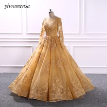 yiwumensa robe de mariee Wedding dress 2017 Long sleeves lace appliques Ball gowns Vintage Romantic wedding dresses Bridal dress