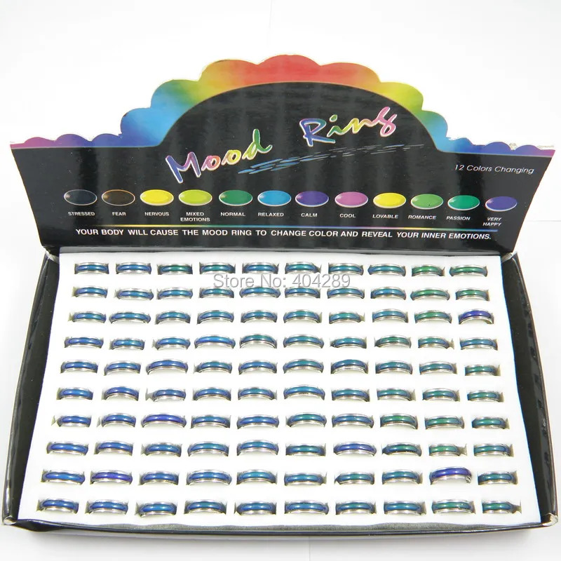 

Wholesale 100pcs Spinning Mood Rings,Temperature Changable Color Ring,Free Shipping+Display box