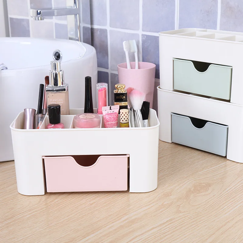 

Multifunction PP Cosmetic Storage Box Desktop Storage Boxes Drawer Makeup Organizers Stationery Jewelry Grid Storage Organizer