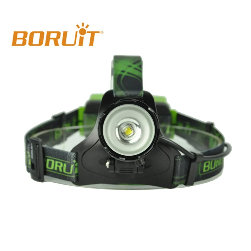 Boruit B13 светодиодный налобный фонарь, перезаряжаемый, масштабируемый головной свет, водонепроницаемый зум-фонарь, XM-L2 6000лм, зеленый Flasglight, 4 режима - Испускаемый цвет: A