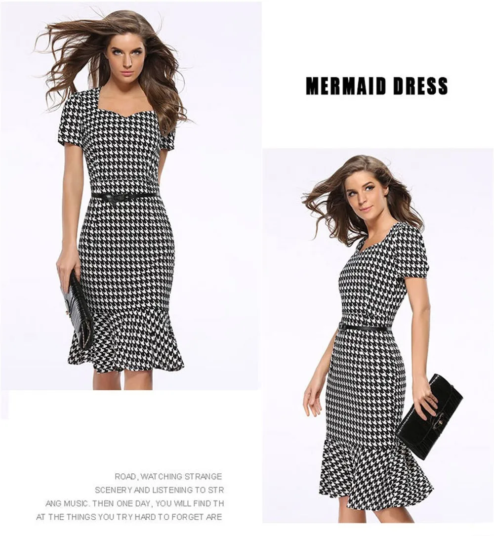 Plus size S-XXXL Fishtail Dress 2017 Pencil Bodycon Evening Party Dress Women Business Career Female Peplum Work Dress Vestidos (10)