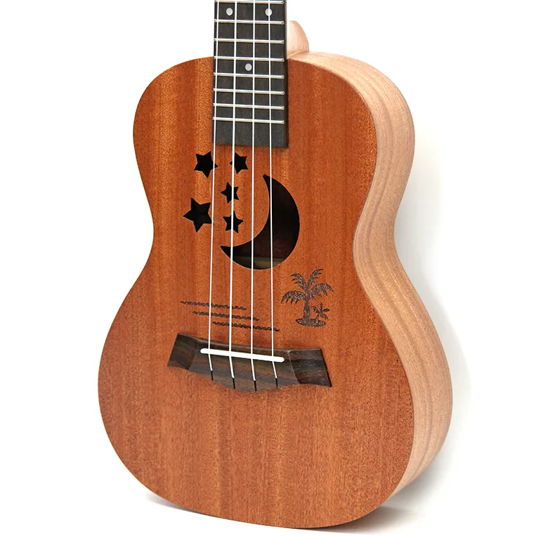 2" концертный Sapele Ukulele мультфильм 4 струны Гавайи мини маленький guita путешествия ukelele Акустическая гитара Ukefor детский концерт - Цвет: Star moon