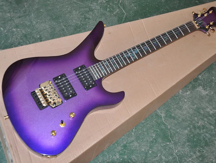 

New Arrival! Purple Electric Guitar with Rosewood Fretboard,Golden Hardwares,HH Pickguard,offer customized