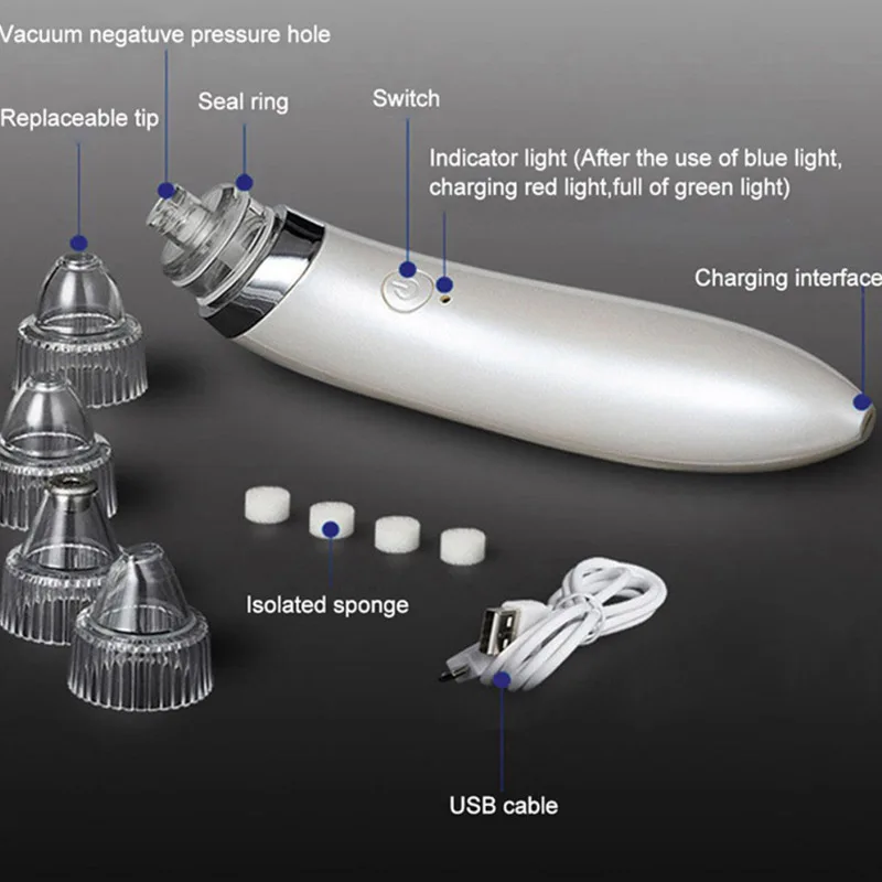 Электрический ручной кожи акне вакуумный отсос угрей удаления пор очиститель лица подтяжки омоложения красота машина