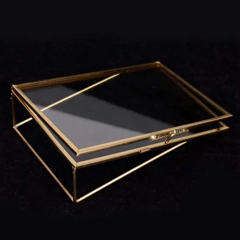 Тонкая металлическая Золотая рамка для фотографий прозрачная настольная подставка для фотографий держатель для фотографий украшение для спальни гостиной