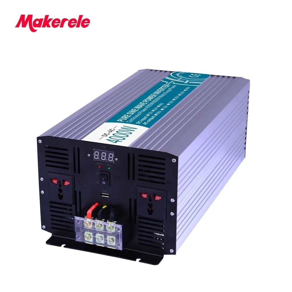 

Free Shipping 24vdc 220vac pure sine wave 4000w inverter AC to DC off grid converter MKP4000-242 fan cooling Universal
