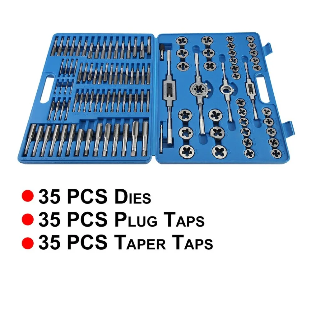 

110Pcs Professional Tap Die Set Sheet Metal Hand Tool For Straight Accurate Thread Cutting With Storage Case Bicycle Repair Tool