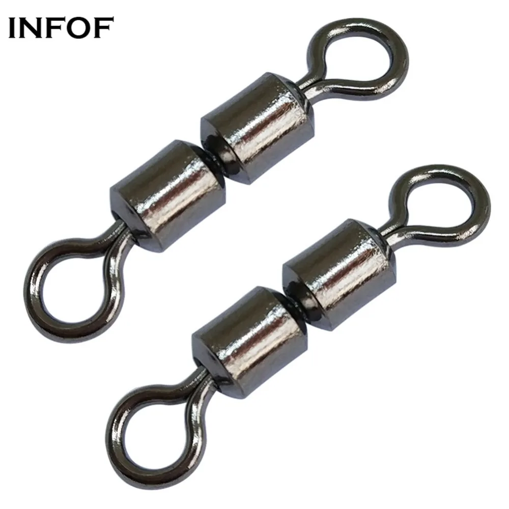 INFOF 200 pieces/lot Fishing Swivels High Speed Double Rolling Swivels